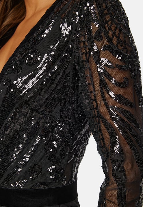 Goddiva Sequin Bodice Jumpsuit