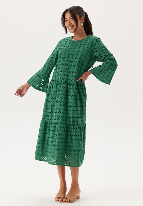 Happy Holly Broderie Anglaise Round Neck Dress