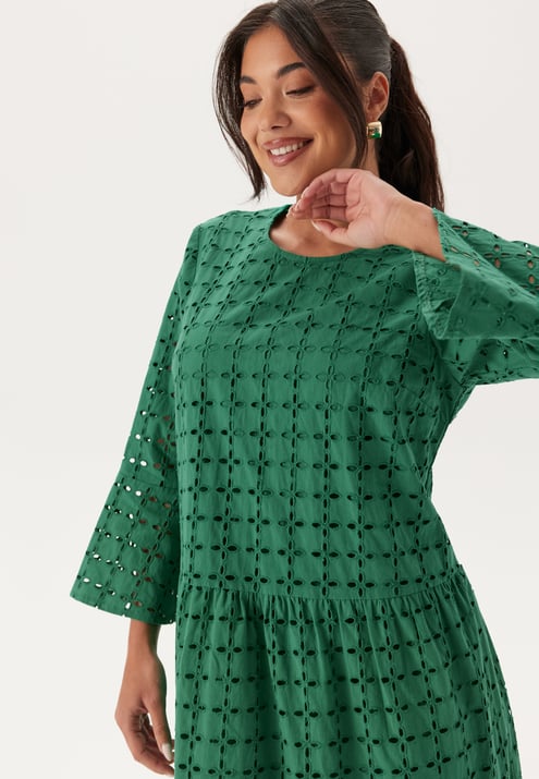 Happy Holly Broderie Anglaise Round Neck Dress