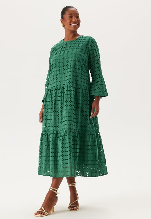 Happy Holly Broderie Anglaise Round Neck Dress