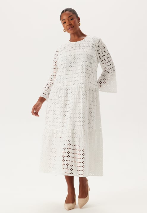 Happy Holly Broderie Anglaise Round Neck Dress