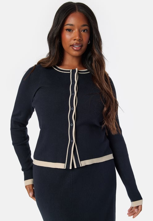 Happy Holly Contrast Knitted Cardigan