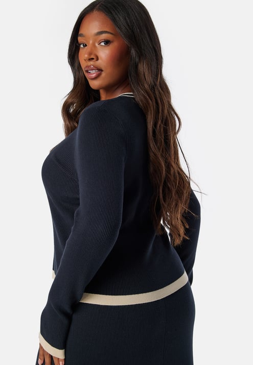 Happy Holly Contrast Knitted Cardigan