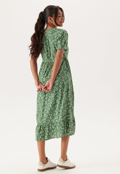 Happy Holly Evie Puff Sleeve Midi Wrap Dress