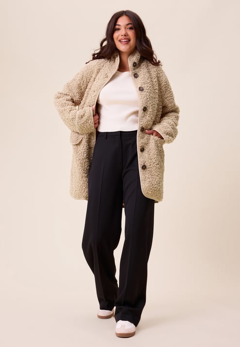 Happy Holly High Neck Teddy Jacket