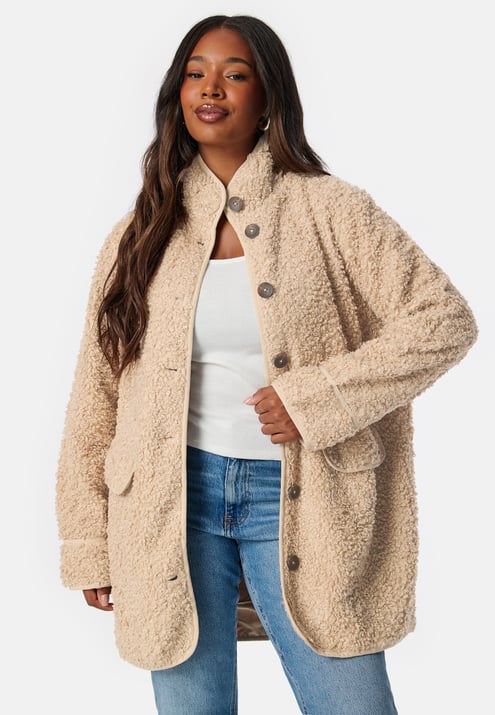 Happy Holly High Neck Teddy Jacket