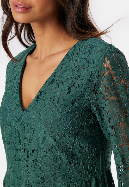Happy Holly V-neck Lace Midi Dress