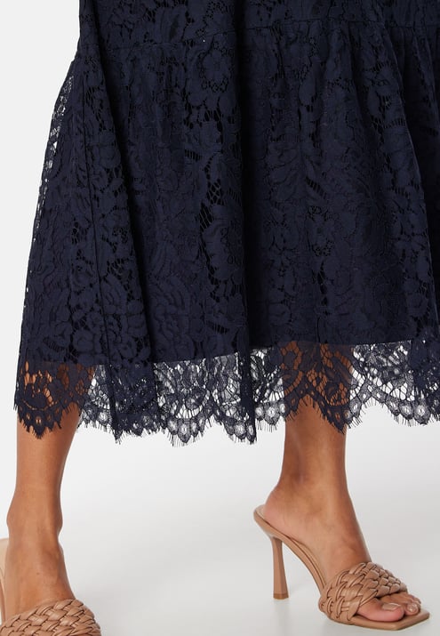 Happy Holly V-neck Lace Midi Dress