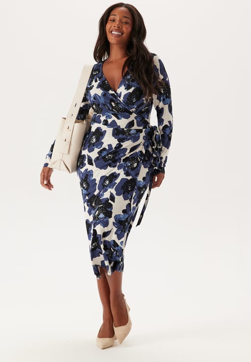 Happy Holly Long Sleeve Wrap Dress