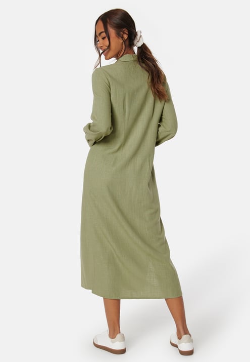 Happy Holly Linen Shirt Dress