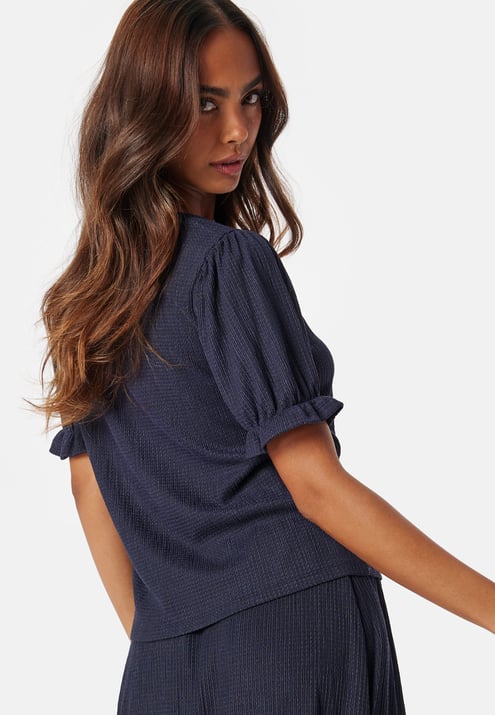 Happy Holly Puff Sleeve V-neck Top