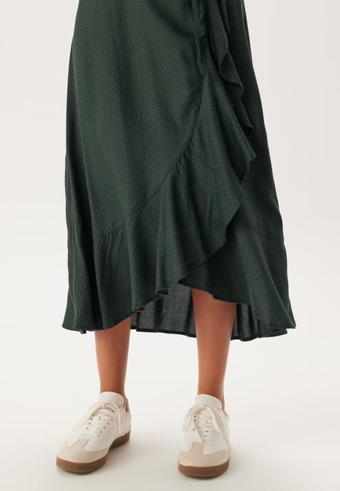 Happy Holly Puff Sleeve Viscose Wrap Dress