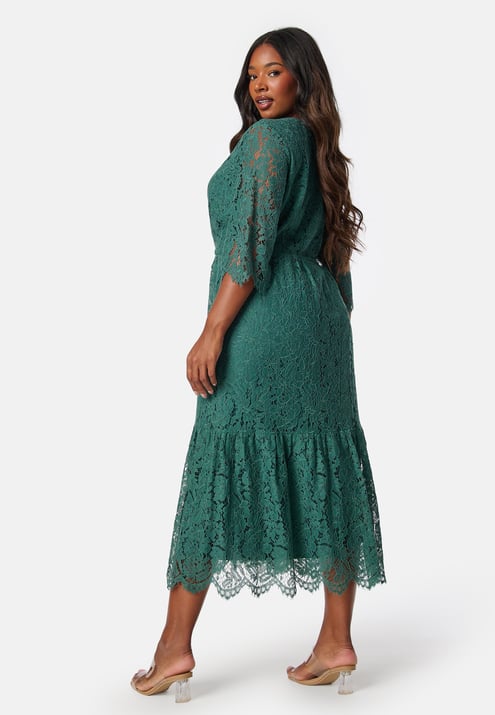 Happy Holly V-neck Lace Midi Dress