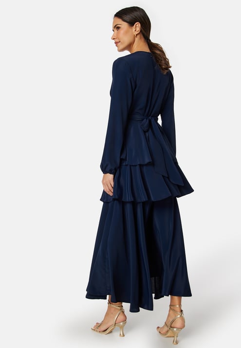 John Zack Long Sleeve Tiered Maxi Dress