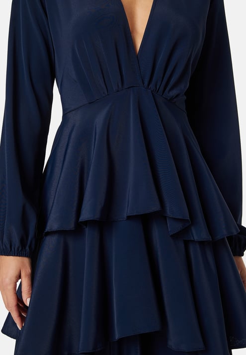John Zack Long Sleeve Tiered Maxi Dress