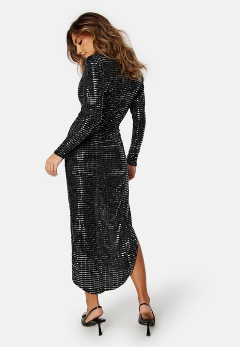 John Zack Sequin Rouch Maxi Dress