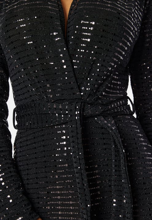 John Zack Sequin Wide Leg Jumpsuit