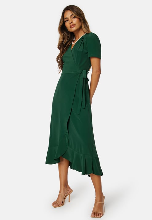 John Zack Short Sleeve Wrap Dress