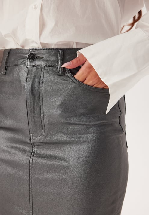 Object Collectors Item Objnaya Coated Mid Waist Skirt