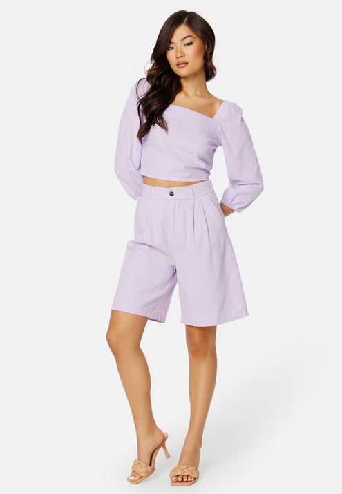 ONLY Caro HW Wide Linen Blend Shorts