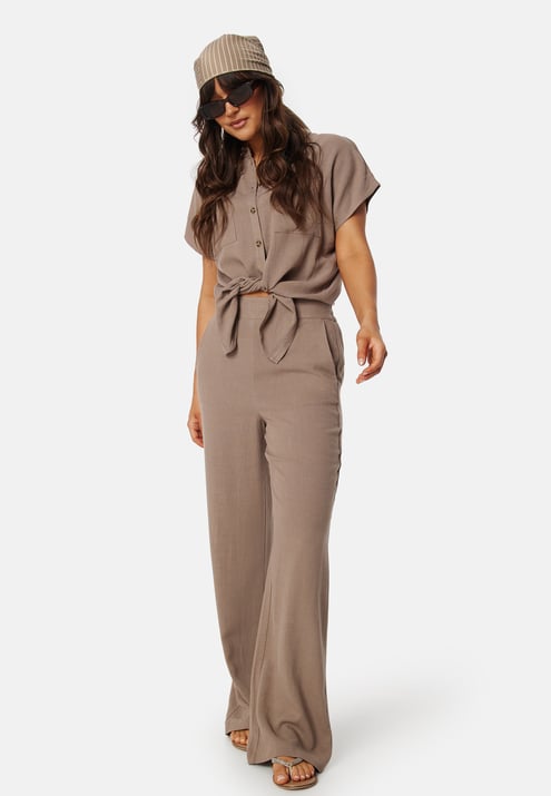 Pieces Pcvinsty Linen Tie Shirt