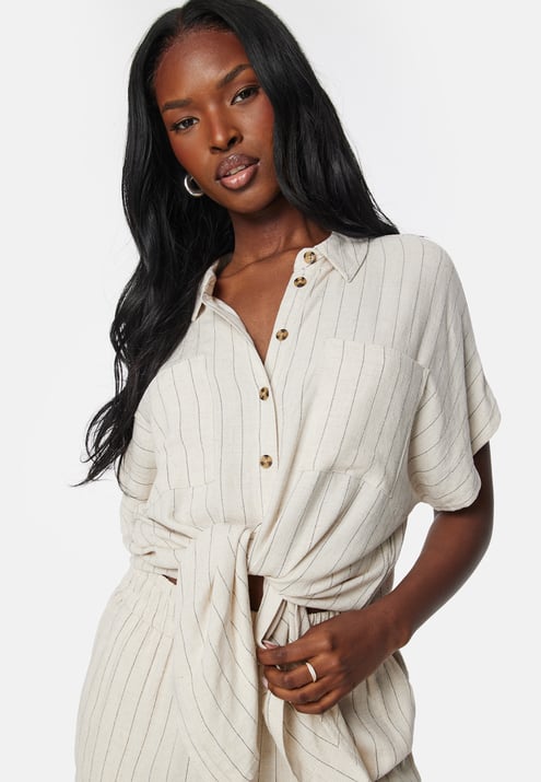 Pieces Pcvinsty Linen Tie Shirt