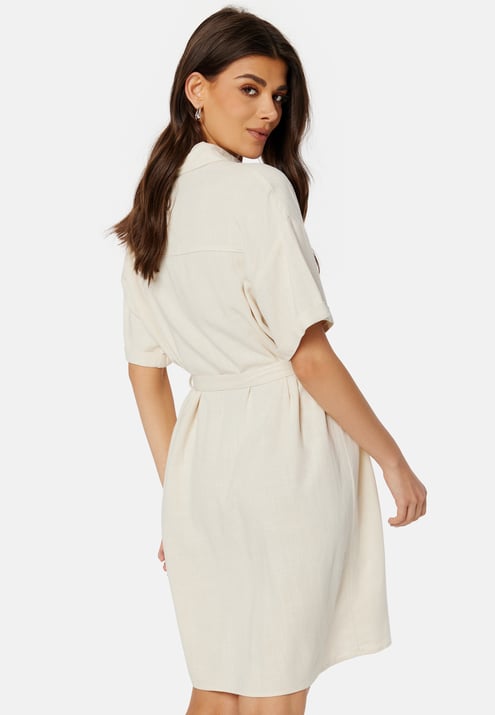 Pieces Pcvinsty Linen Shirt Dress