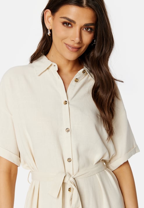 Pieces Pcvinsty Linen Shirt Dress