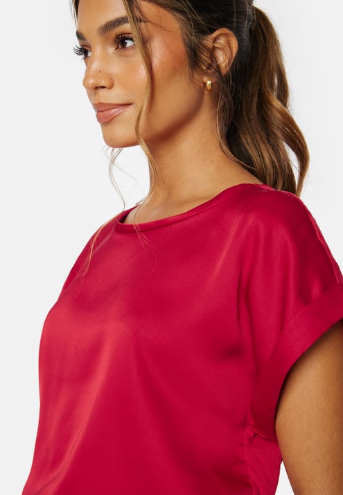 VILA Viellette S/S Satin Top