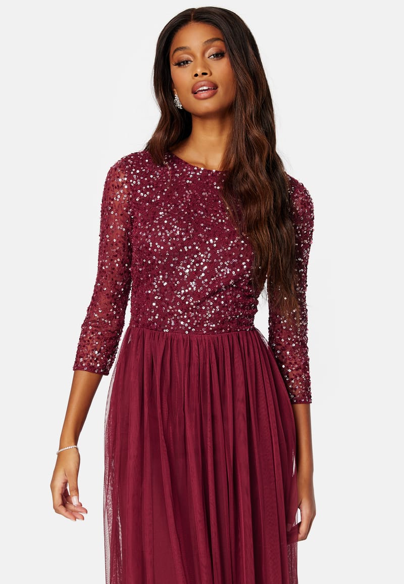AngelEye Sequin Bodice Maxi Dress