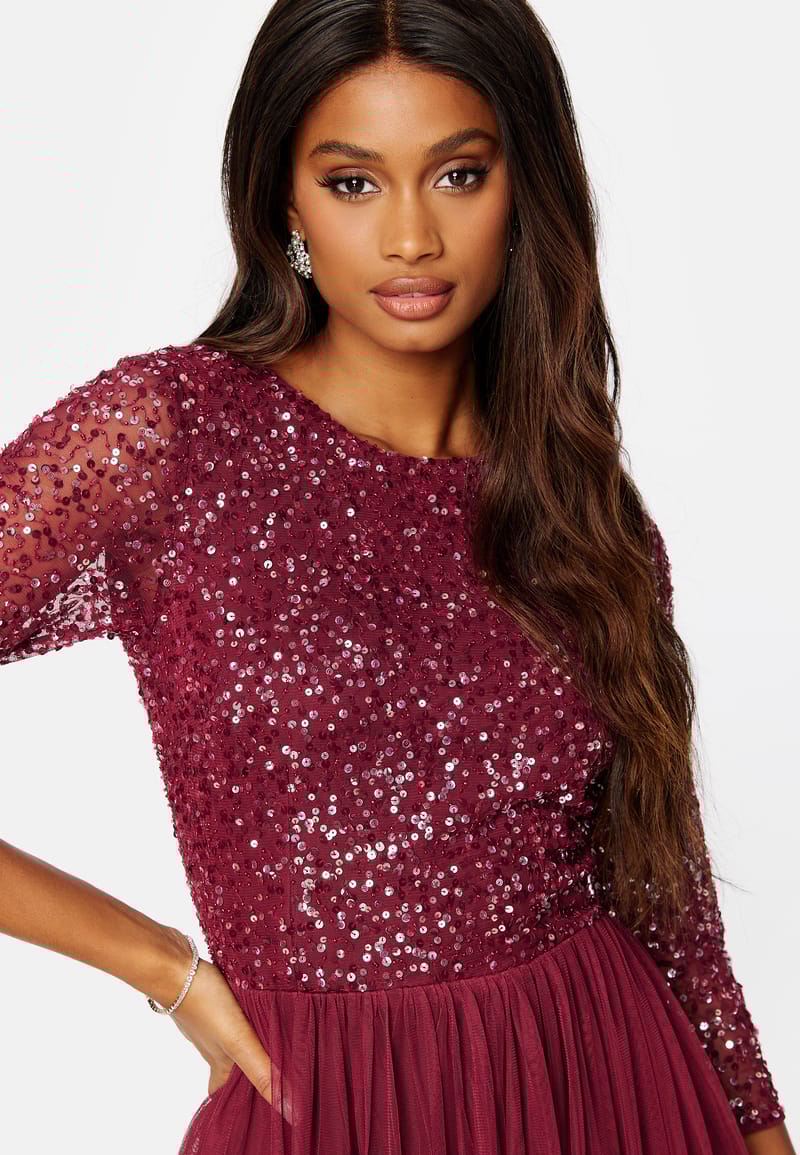 AngelEye Sequin Bodice Maxi Dress