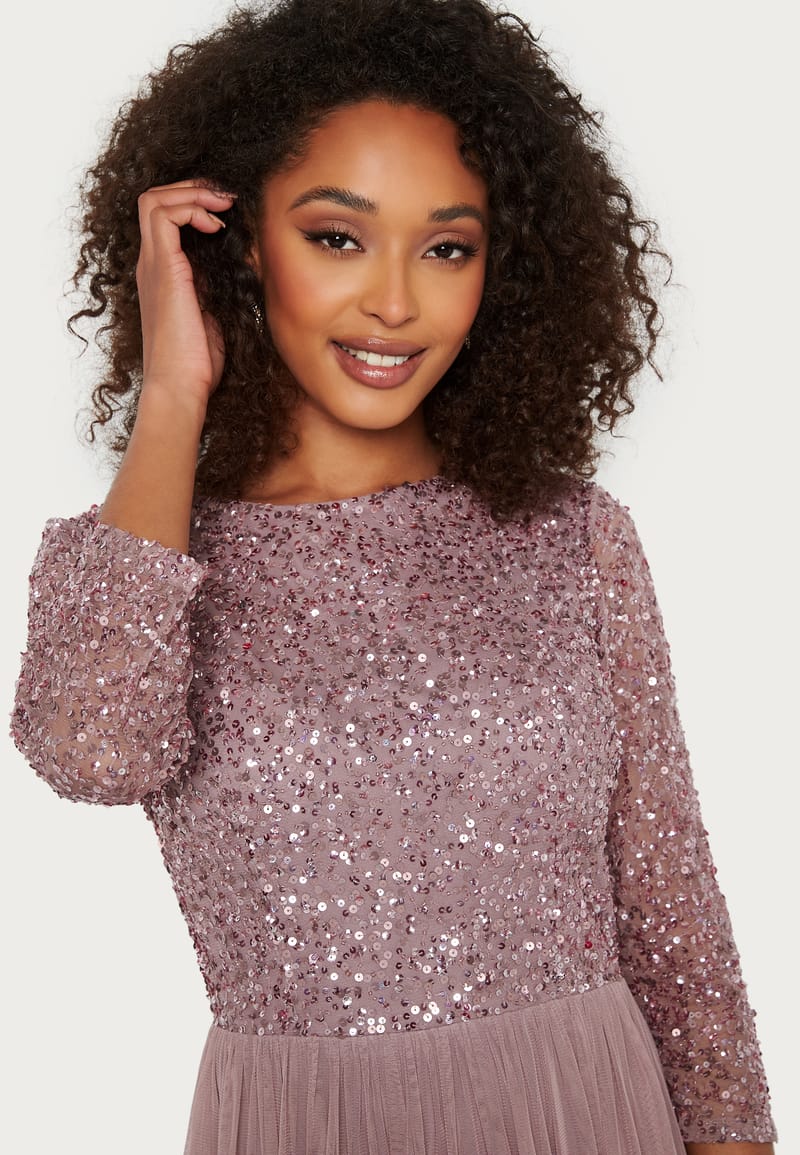 AngelEye Sequin Bodice Maxi Dress