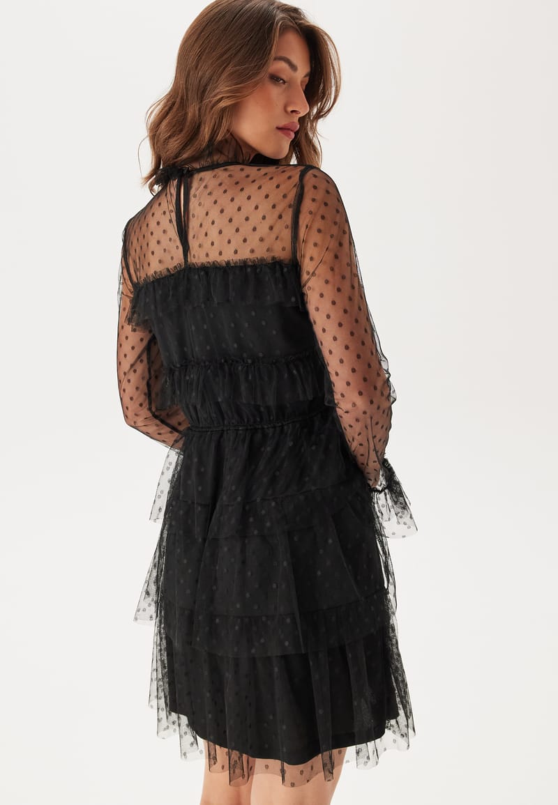 BUBBLEROOM Dotted Mesh L/S Dress