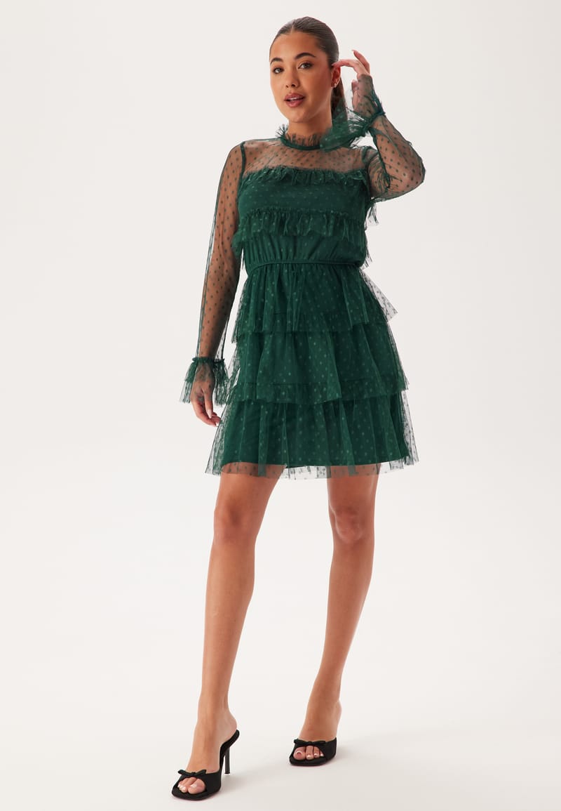 BUBBLEROOM Dotted Mesh L/S Dress