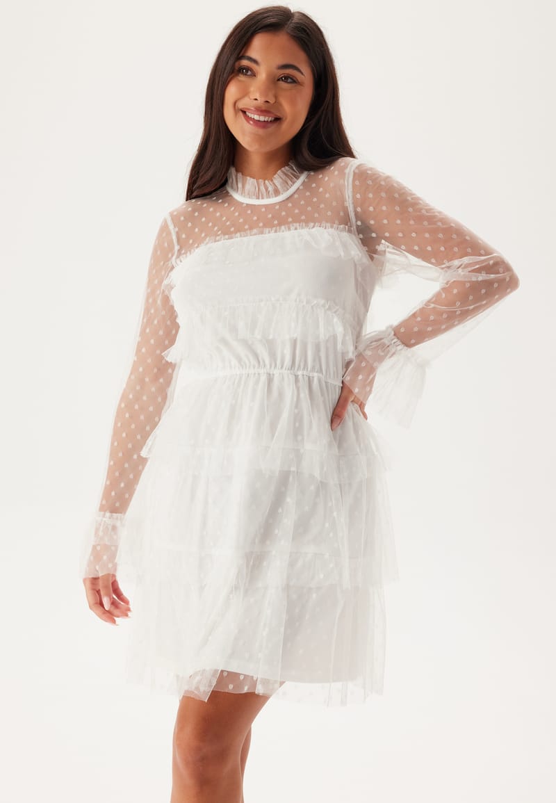 BUBBLEROOM Dotted Mesh L/S Dress