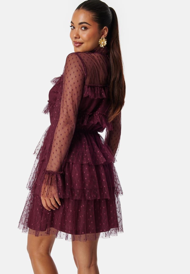 BUBBLEROOM Dotted Mesh L/S Dress