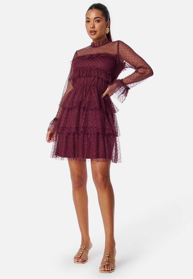 BUBBLEROOM Dotted Mesh L/S Dress