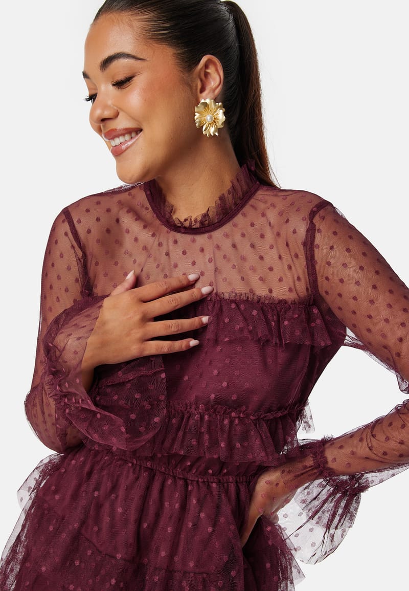 BUBBLEROOM Dotted Mesh L/S Dress