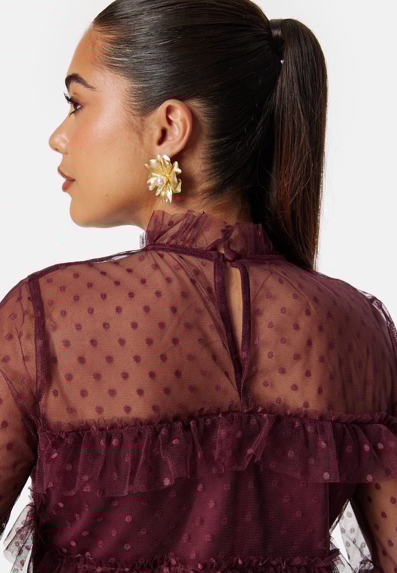 BUBBLEROOM Dotted Mesh L/S Dress