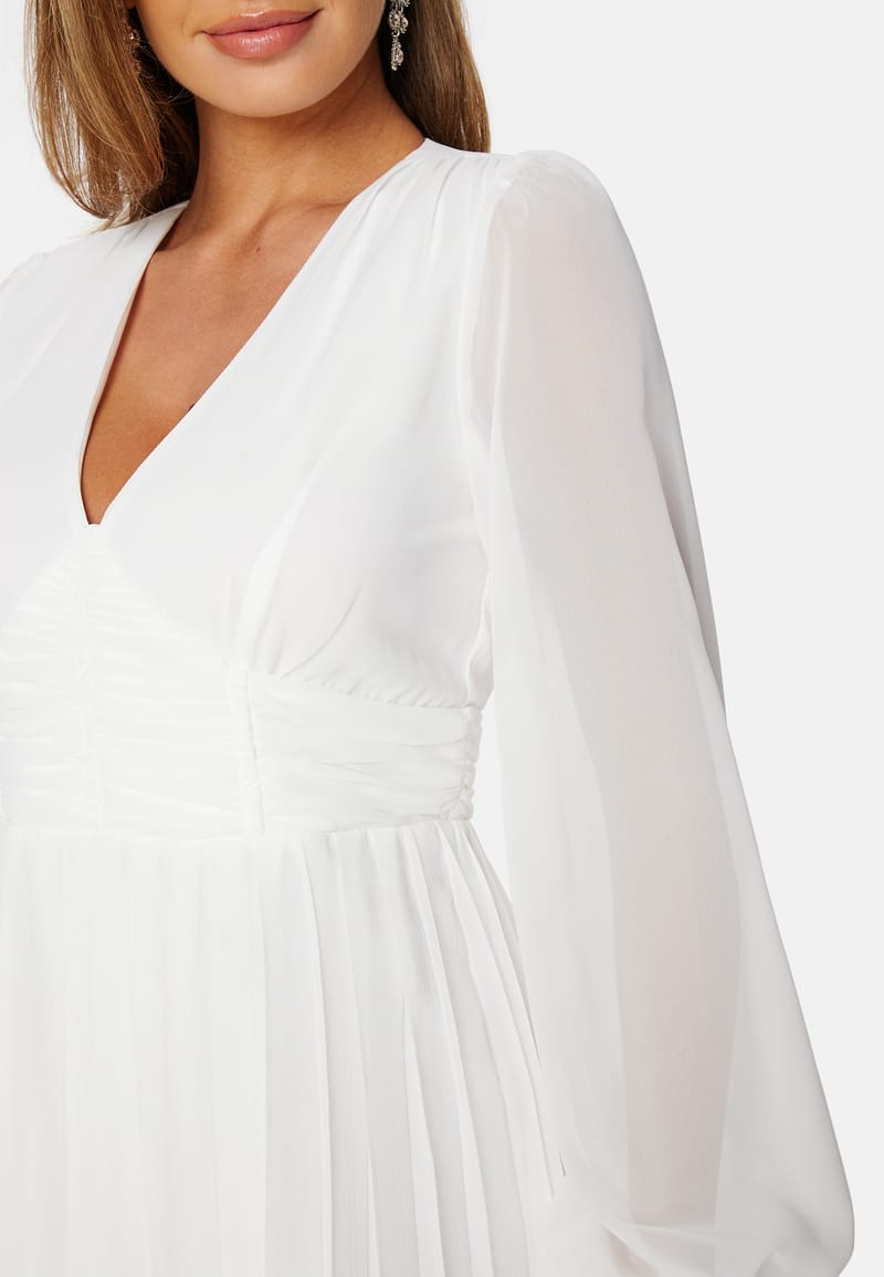 Bubbleroom Occasion Pleated L/S Chiffon Dress
