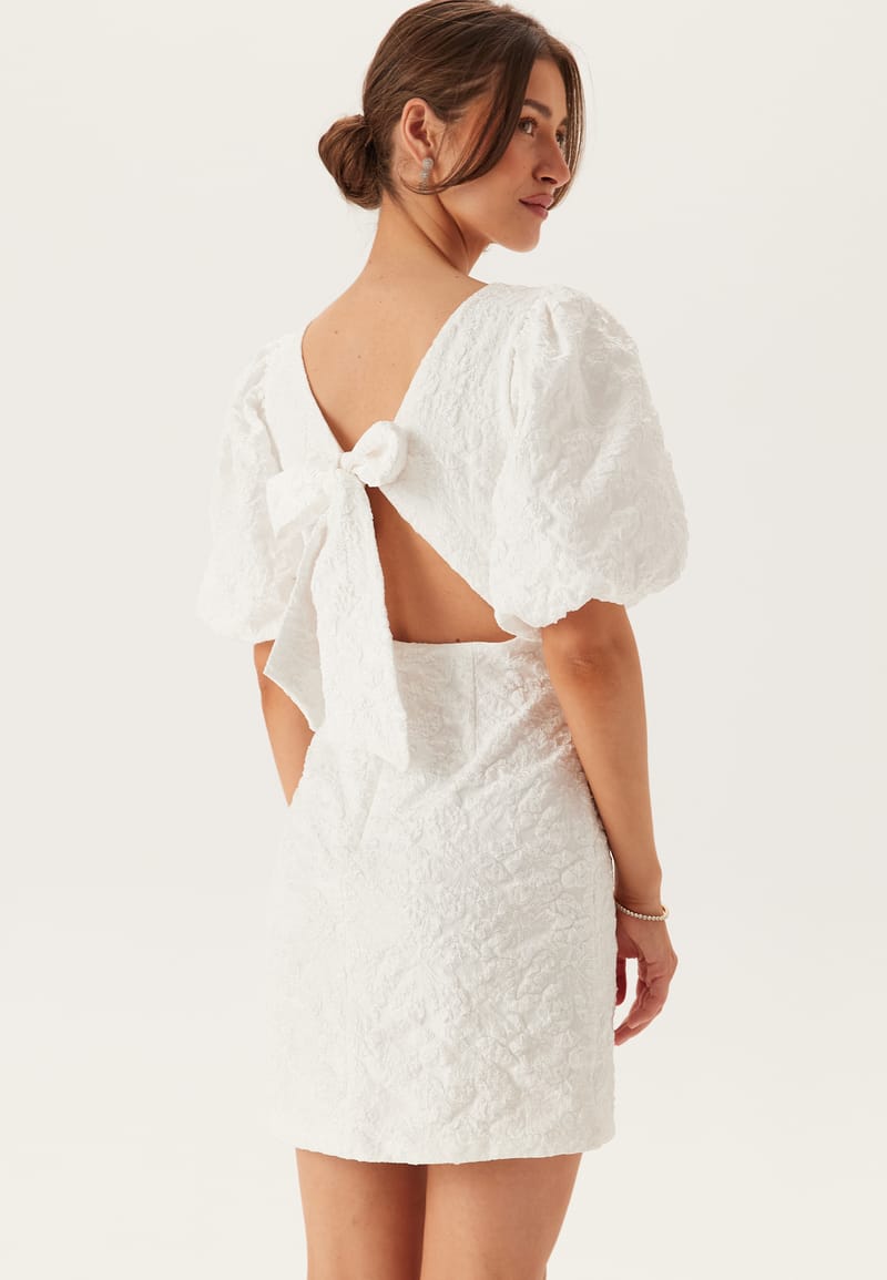 Bubbleroom Occasion Jacquard Bow Short Dress