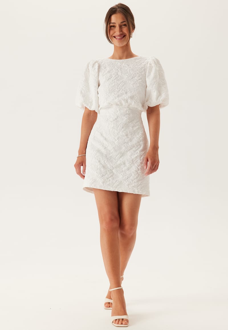 Bubbleroom Occasion Jacquard Bow Short Dress