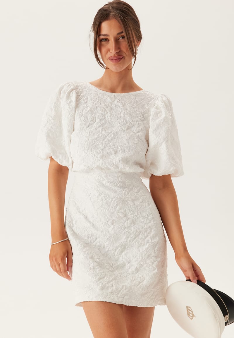 Bubbleroom Occasion Jacquard Bow Short Dress