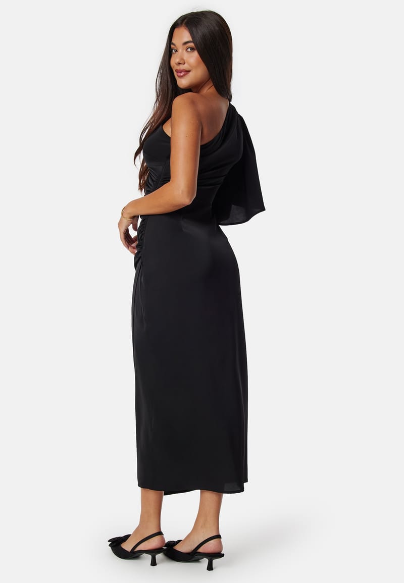 Bubbleroom Occasion Ruched One Shoulder Midi Dress