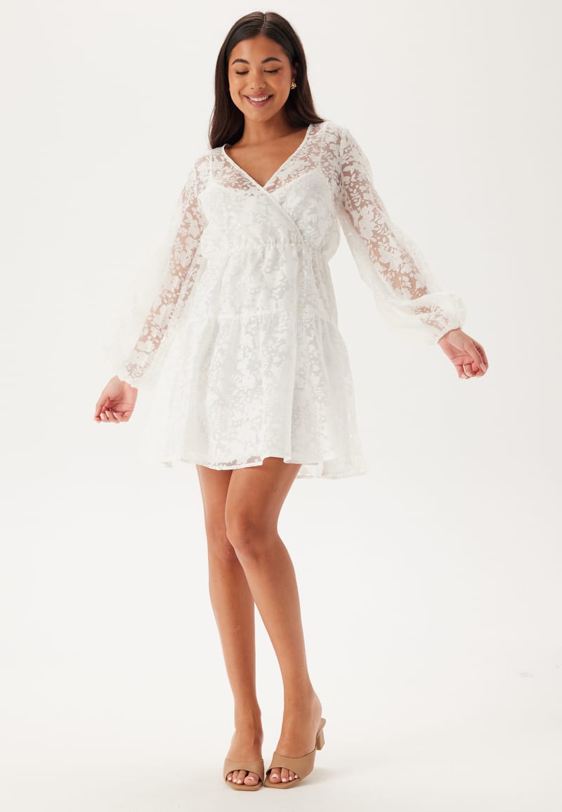 Bubbleroom Occasion Overlap Balloon Sleeve Dress