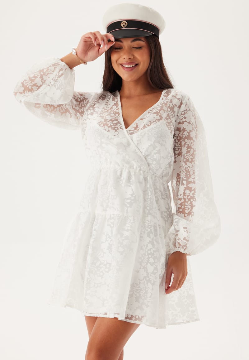 Bubbleroom Occasion Overlap Balloon Sleeve Dress