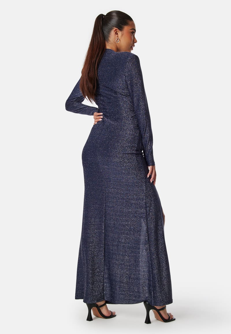 Bubbleroom Occasion Sparkling Ruched Slit Gown