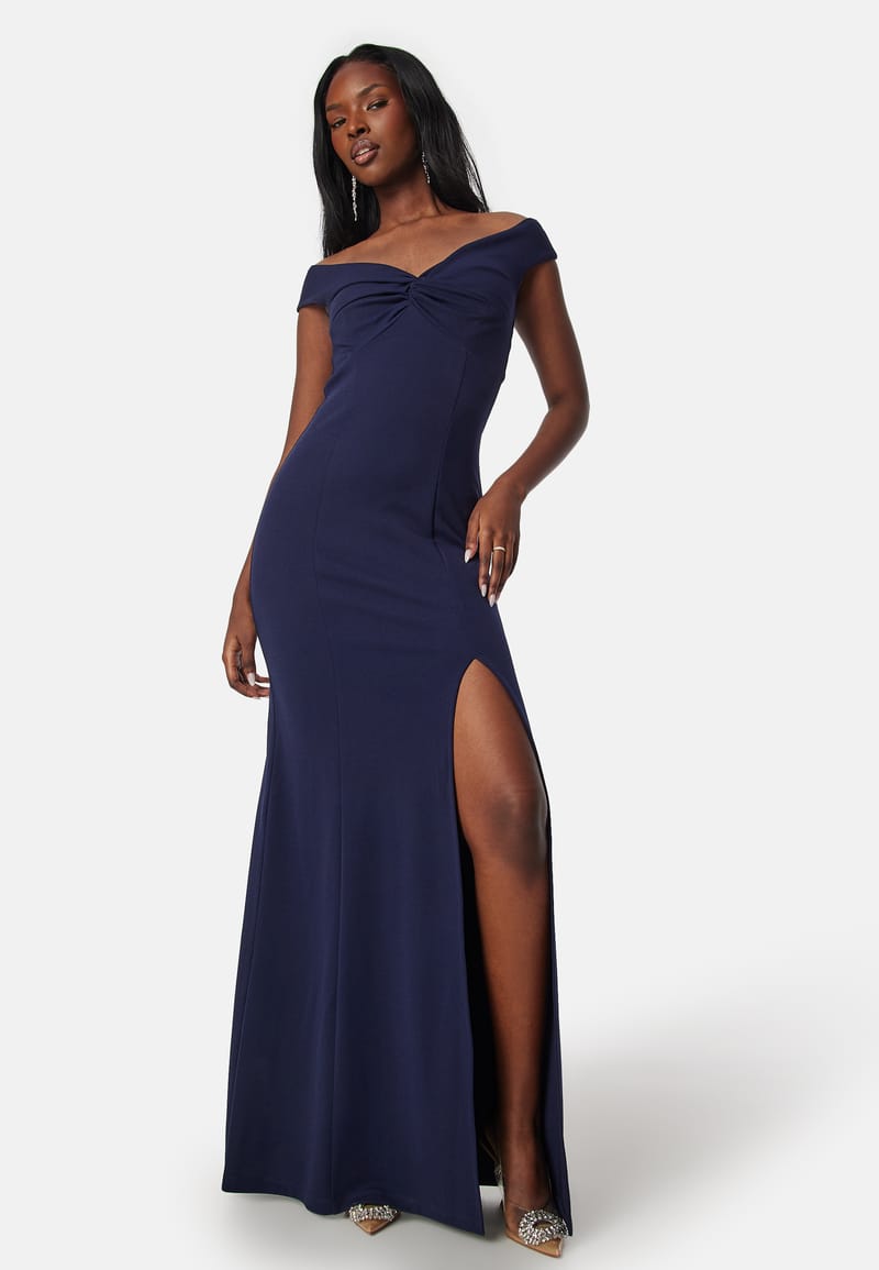 Bubbleroom Occasion Twist Off Shoulder Gown