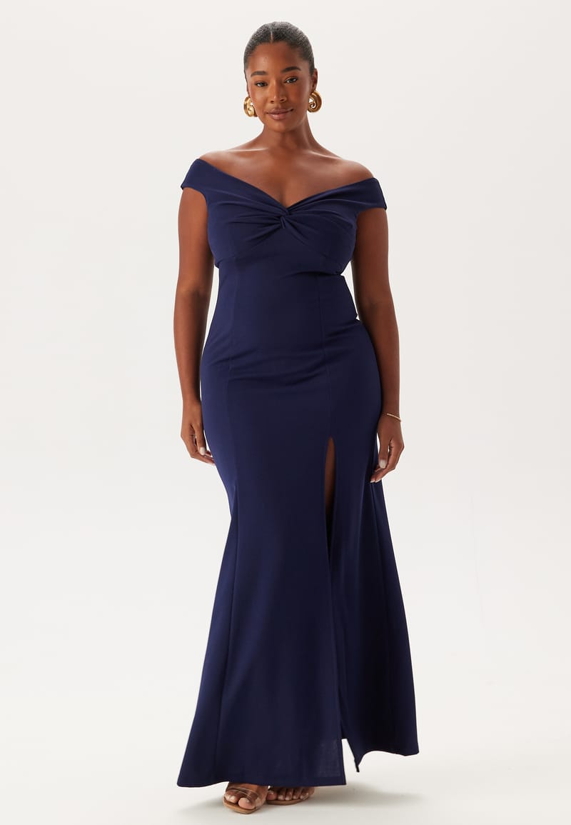 Bubbleroom Occasion Twist Off Shoulder Gown