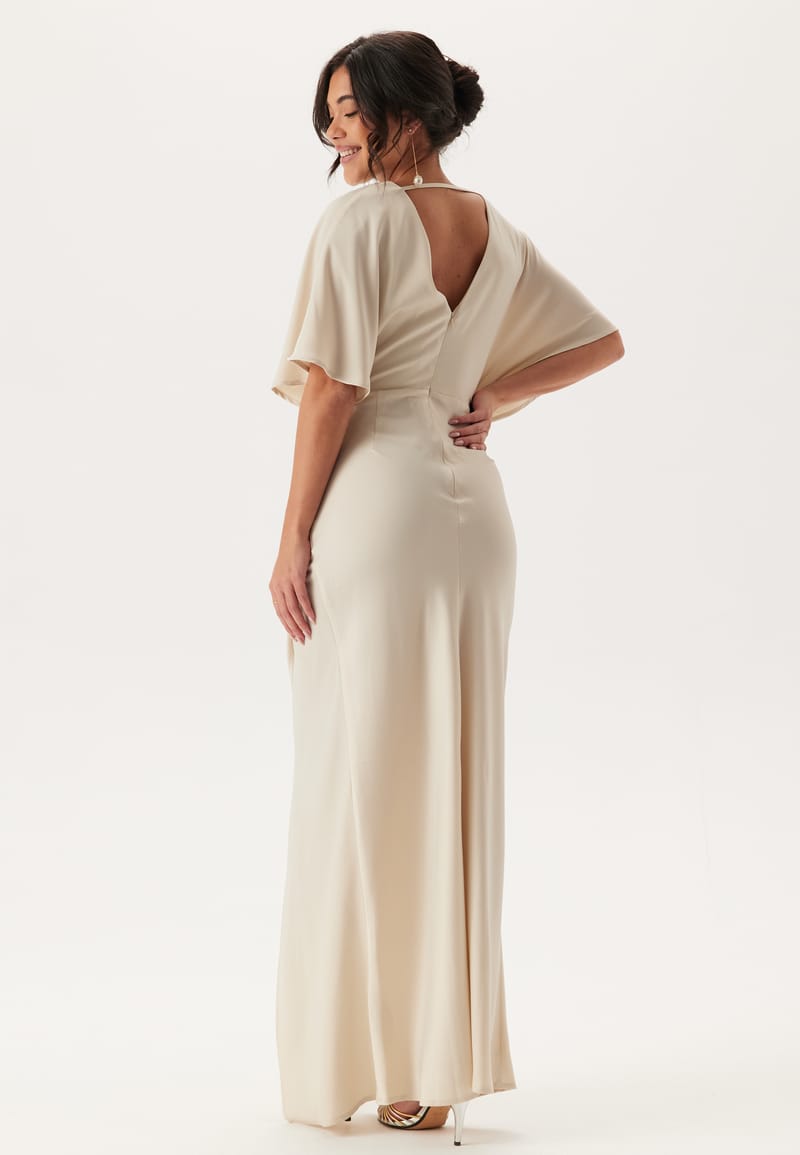 Bubbleroom Occasion Wrap Satin Gown
